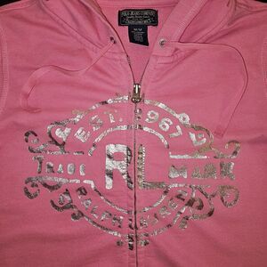 Polo Jeans Co Ralph Lauren Y2K Pink Hoodie Jacket Full Zip Womens M Vintage